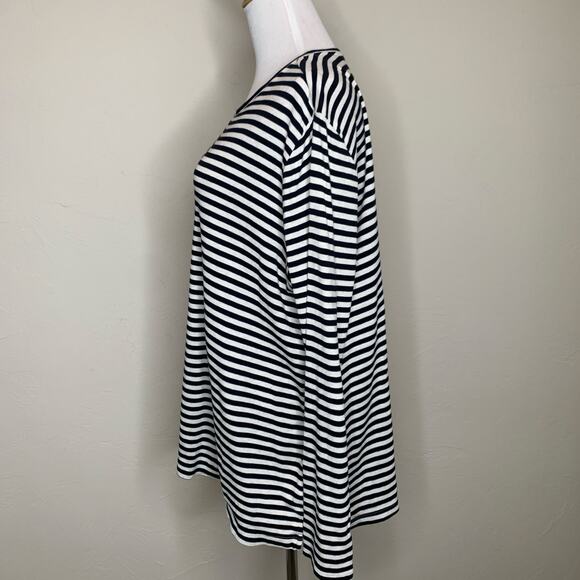 J.Jill Cream Black Crew Neck T Shirt Long Sleeve Sz XL - Picture 3 of 8